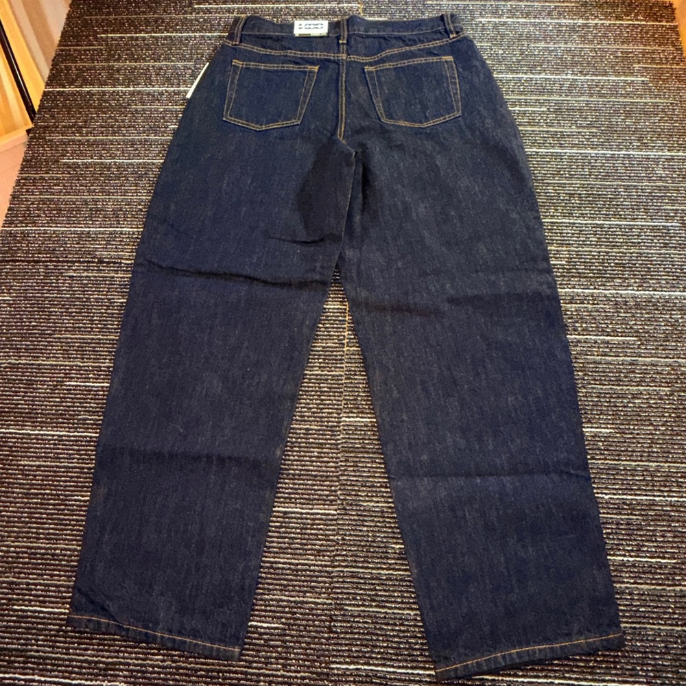 KBB by Kahlana Barrel Leg Jeans Womens 12 NEW Dark Indigo High Rise - Picture 7 of 11